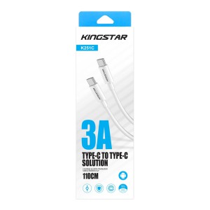کابل شارژ تایپ سی به تایپ سی KINGSTAR مدل K251C طول 120 سانت