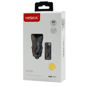 شارژر فندکی HISKA مدل KL-C31 به همراه کابل میکرو