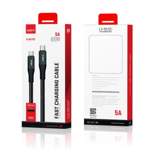 کابل شارژ تایپ سی به تایپ سی هیسکا مدل LX-851CC گارانتی تا برج 10 سال 1403