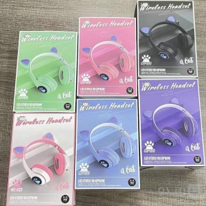 هدفون بلوتوثی و رم خور گربه ای RGB مدل MZ-023